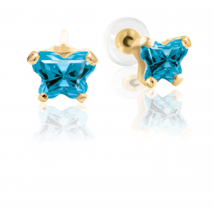 Boucles d'oreilles en or 10k - Bleu